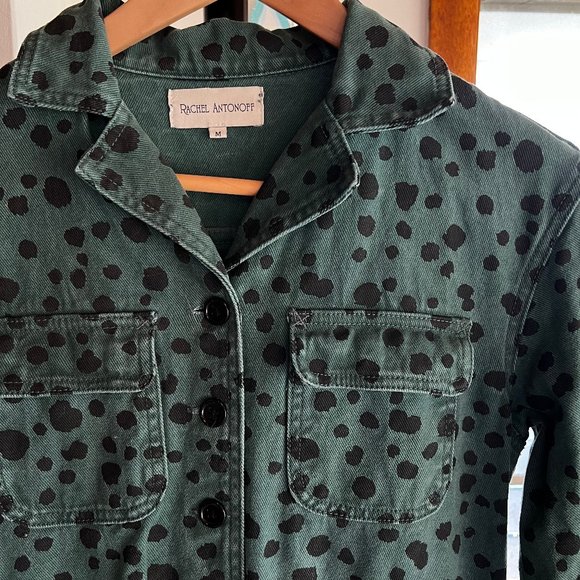 SOLD - Rachel Antonoff Ziggy Jumpsuit in Green Dalmatian. - Picture 1 of 2